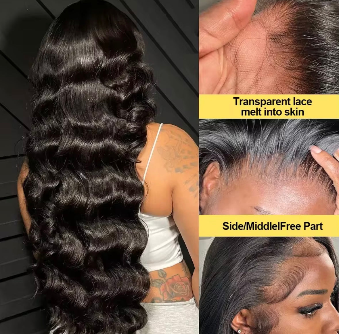 Swuush 13x6 13x4 Lace Frontal Wigs Body Wave 100% Brazilian Human Hair 5x5 Glueless wig