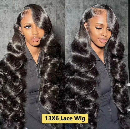 Swuush 13x6 13x4 Lace Frontal Wigs Body Wave 100% Brazilian Human Hair 5x5 Glueless wig