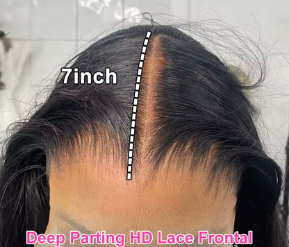 SWUUSH SILKY WIG 200% DENSITY BONE STRAIGHT GLUELESS 7X6 CLOSURE HD LACE HUMAN HAIR WIG PRE-CUT LACE