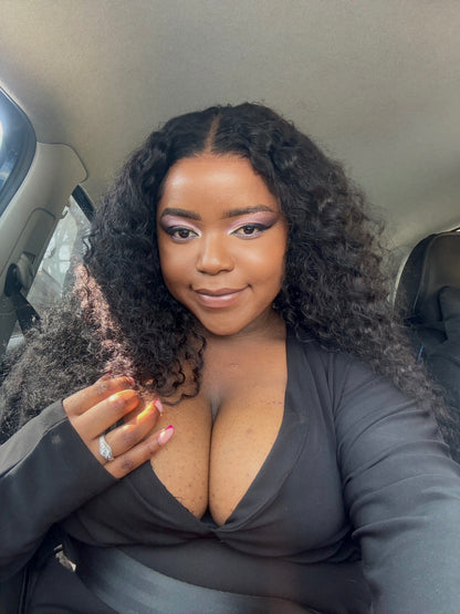 SWUUSH DEEP WATER CURL  WIG 200% DENSITY BRAZILIAN STRAIGHT GLUELESS LACEK HD HUMAN HAIR WIG PRE-CUT LACE