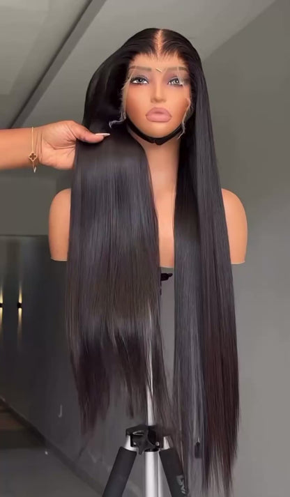 SWUUSH SILKY WIG 200% DENSITY BONE STRAIGHT GLUELESS 7X6 CLOSURE HD LACE HUMAN HAIR WIG PRE-CUT LACE